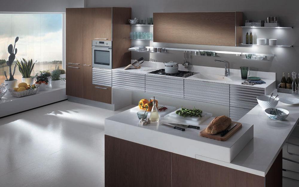 luxurious kitchen with glitzy light